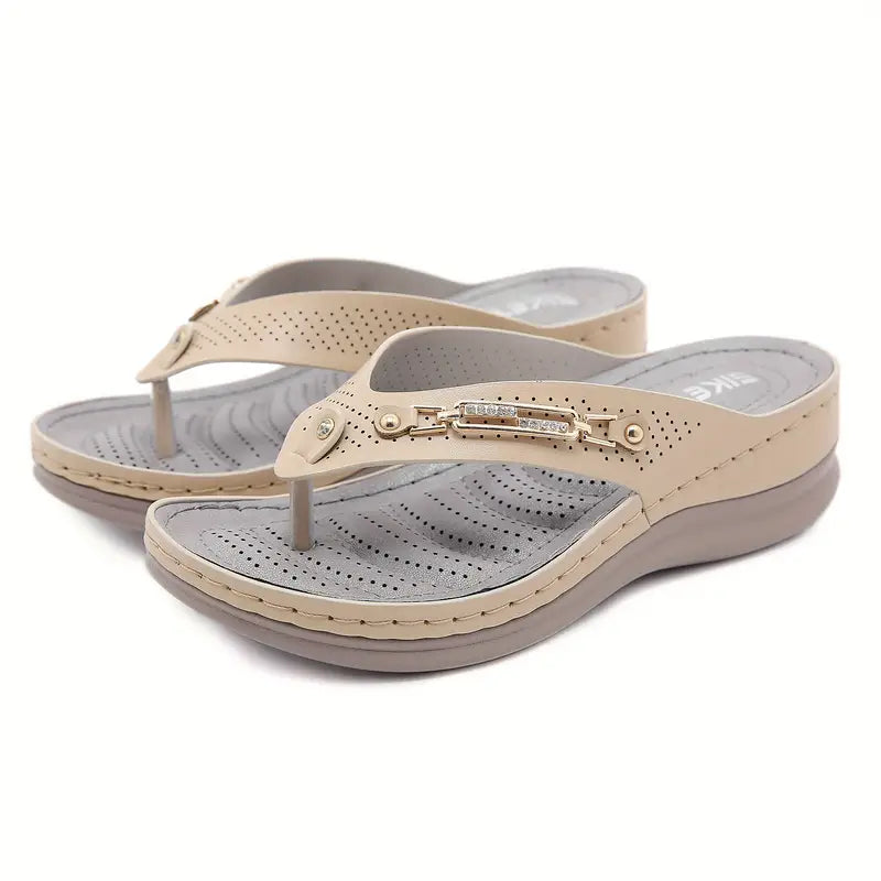 Chanclas con tacón de cuña para mujer