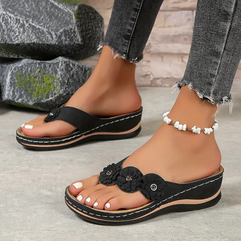 Chanclas de flores para mujer