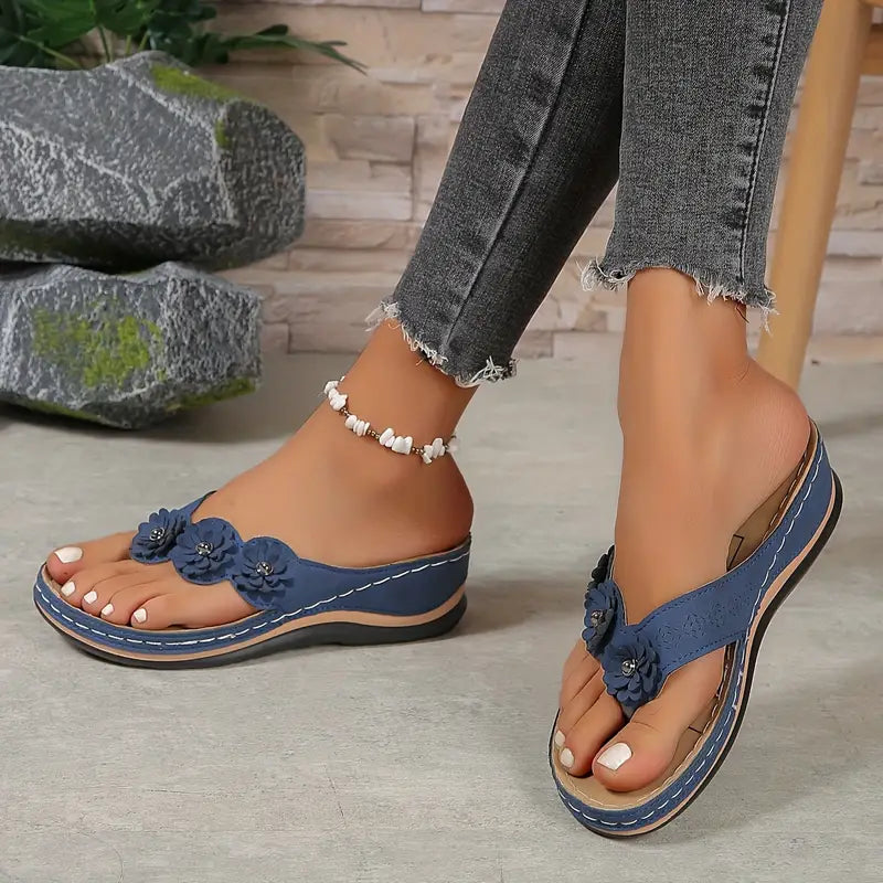 Chanclas de flores para mujer