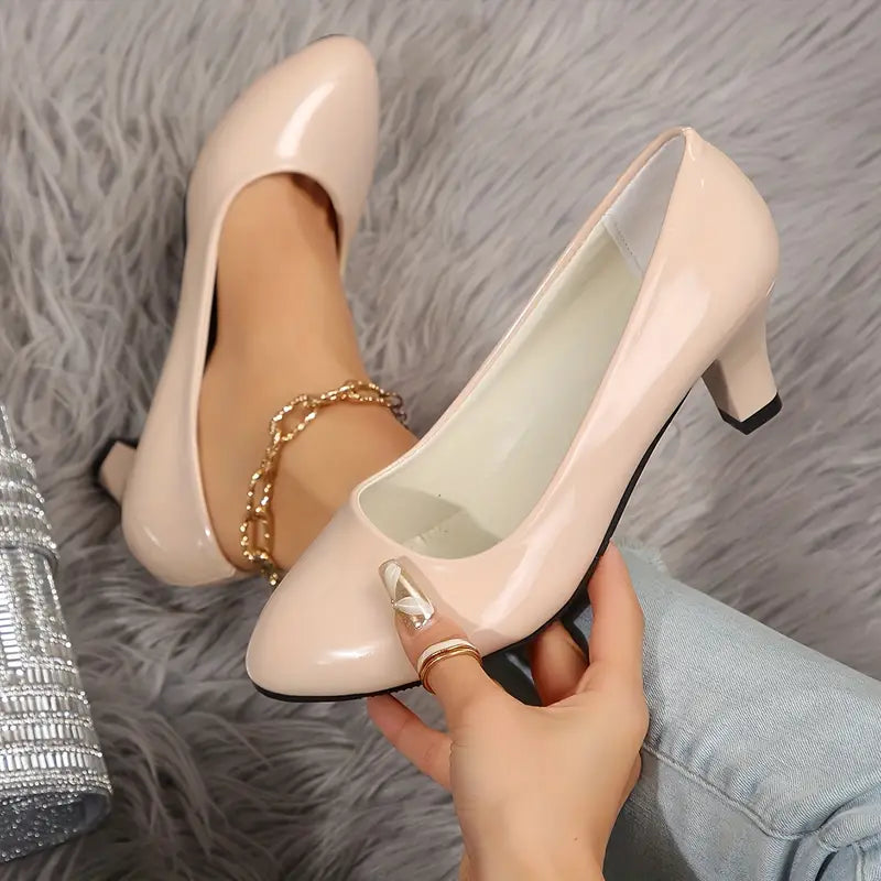Tacones altos de moda de color sólido para mujer