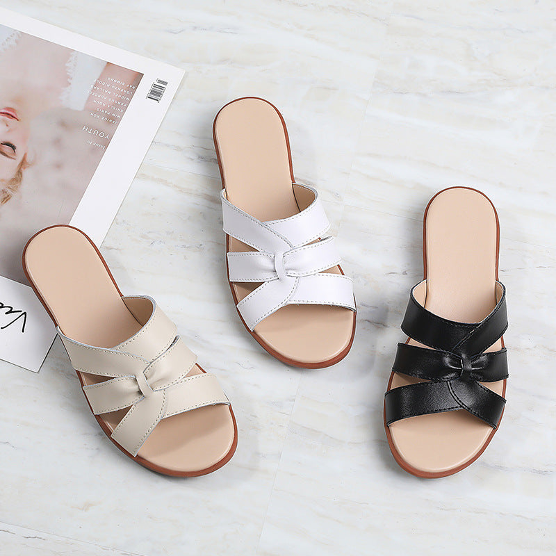 Sandalias elegantes de color liso para mujer