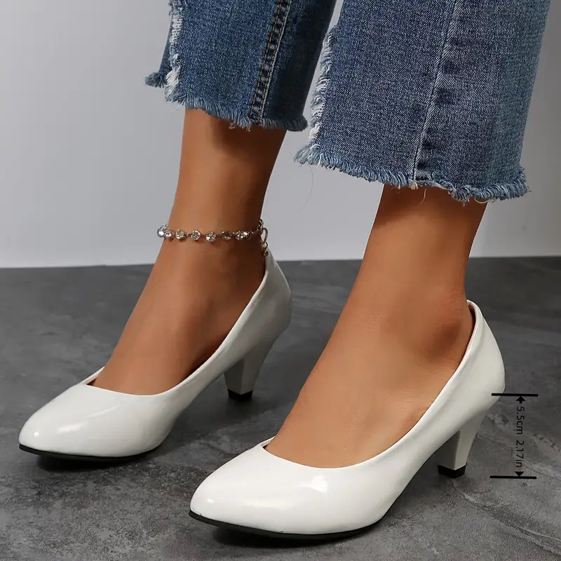 Tacones altos de moda de color sólido para mujer