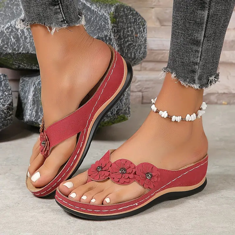 Chanclas de flores para mujer