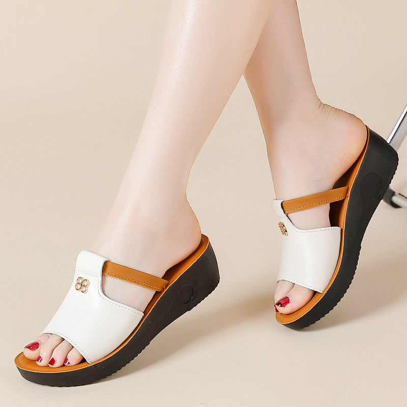 Sandalias de cuña con diseño hueco para mujer