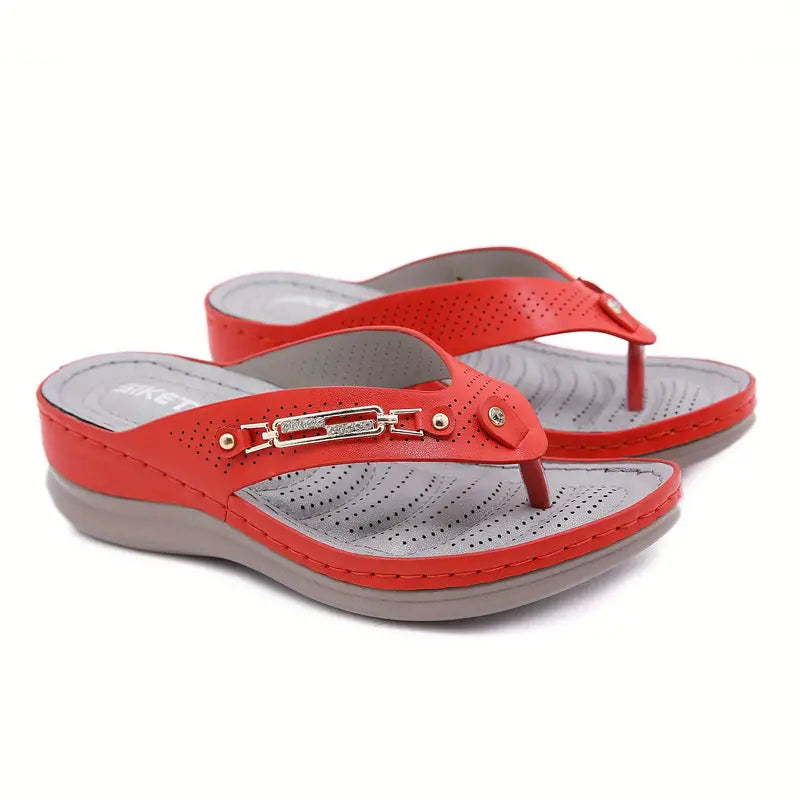 Chanclas con tacón de cuña para mujer