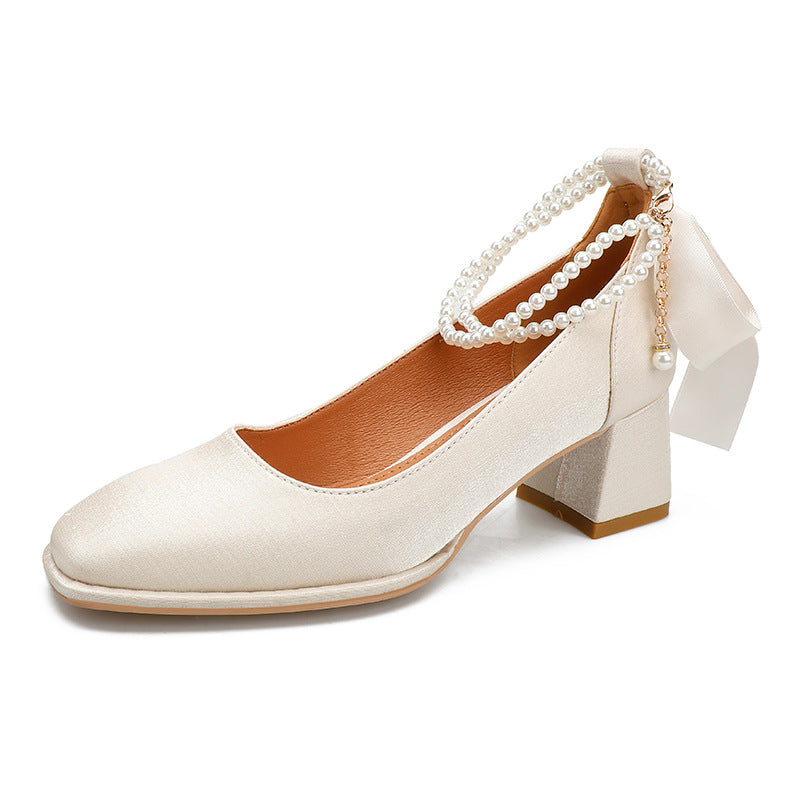 Tacones altos Mary Jane con tacón en bloque y punta cuadrada