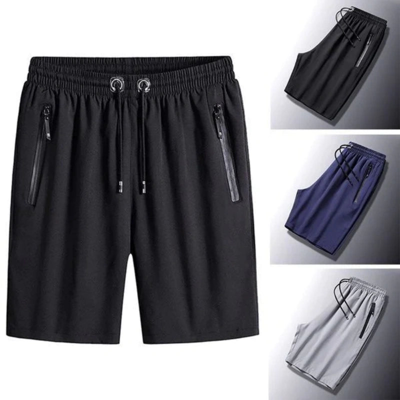 Shorts masculinos plus size de seda gelada — COMPRE 1 E GANHE 1 GRÁTIS