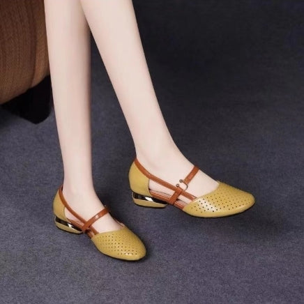 Sandalias de tacón alto sandalias huecas de verano 2025 para mujeres