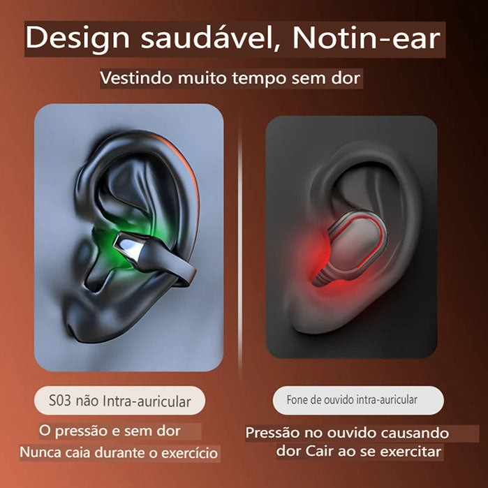 🎁 ÚLTIMO DIA - 50% DE DESCONTO🎁 Fones de ouvido de condução óssea com clipe de orelha sem fio🎧