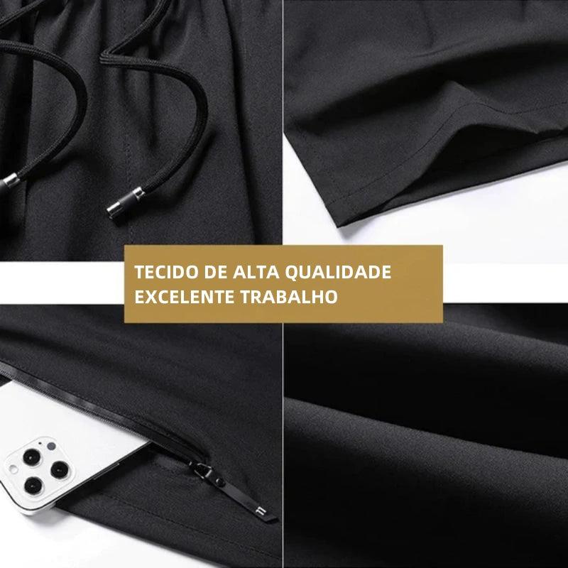 Shorts masculinos plus size de seda gelada — COMPRE 1 E GANHE 1 GRÁTIS