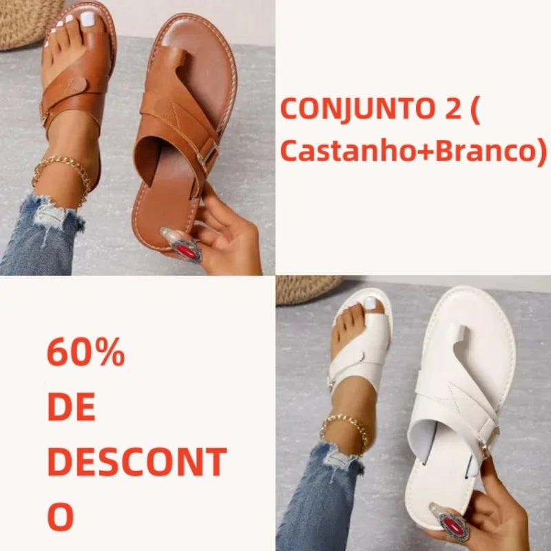 🔥Promoção de último dia com 70% OFF🔥 Sandálias ortopédicas leves confeccionadas em couro premium