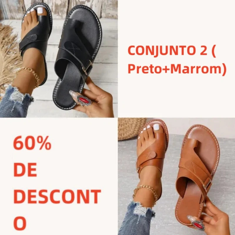 🔥Promoção de último dia com 70% OFF🔥 Sandálias ortopédicas leves confeccionadas em couro premium