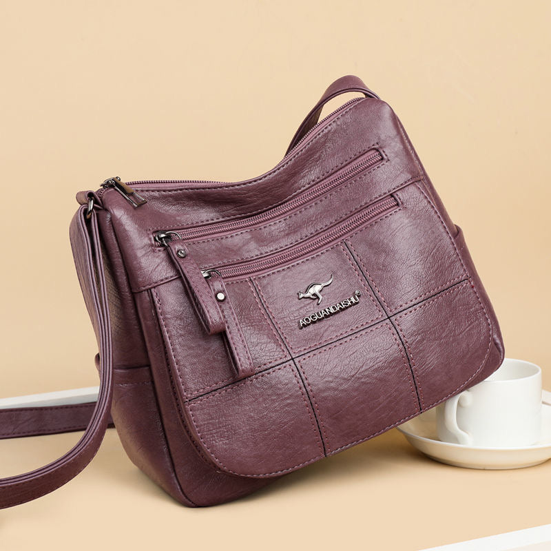 Bolso de piel a cuadros