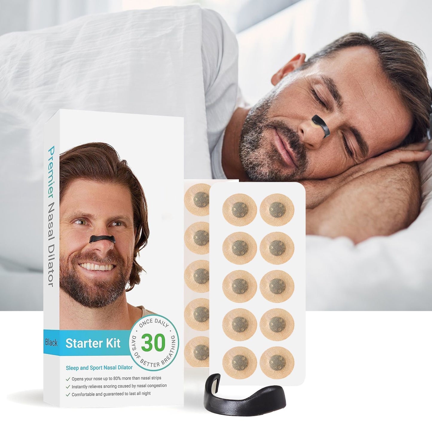Respira Fácil - Tiras Nasales Magnéticas para Dormir Profundo y Sin Ronquidos