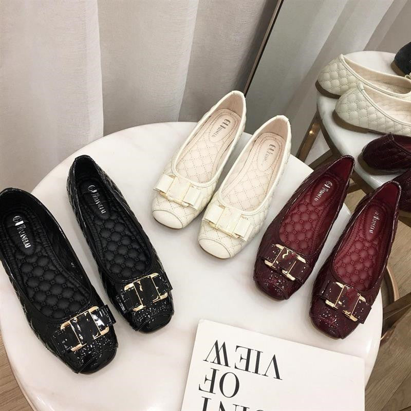 Primavera y otoño 2025 nuevos zapatos femeninos zapatos individuales de laca