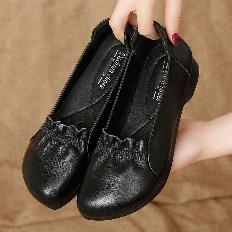 Zapatos planos casuales de cuero suave