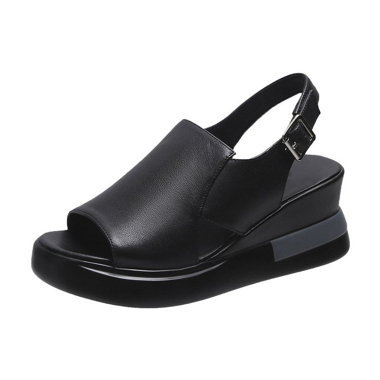Sandalias tacón una hebilla talla grande