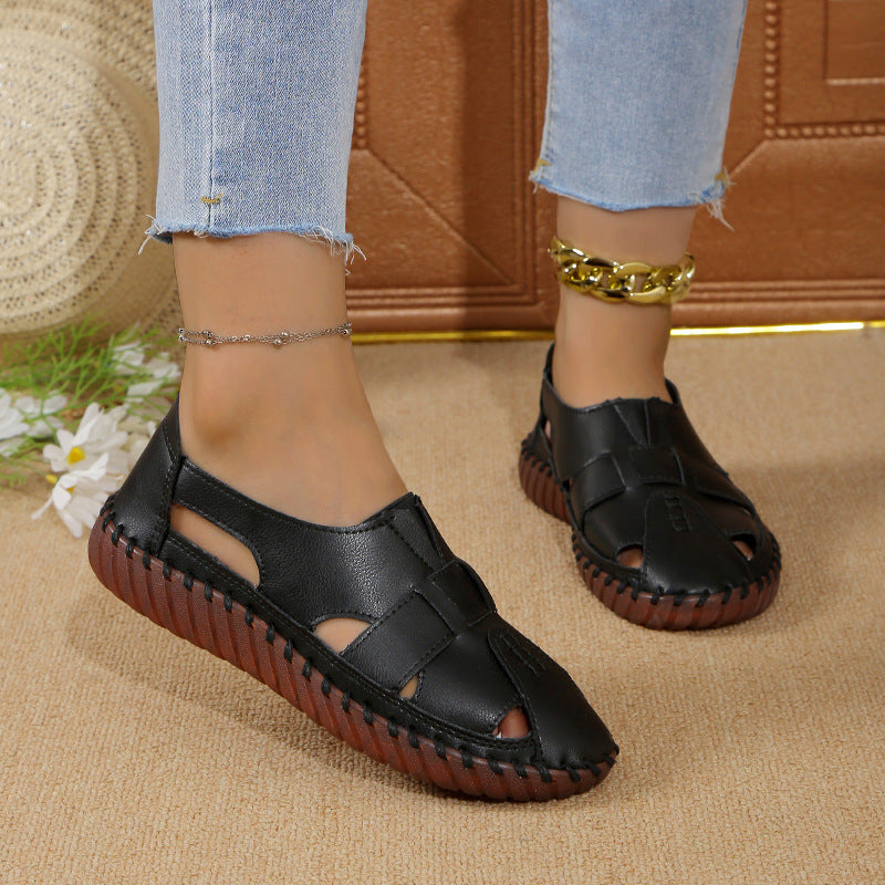 Zapatos planos cosidos a mano