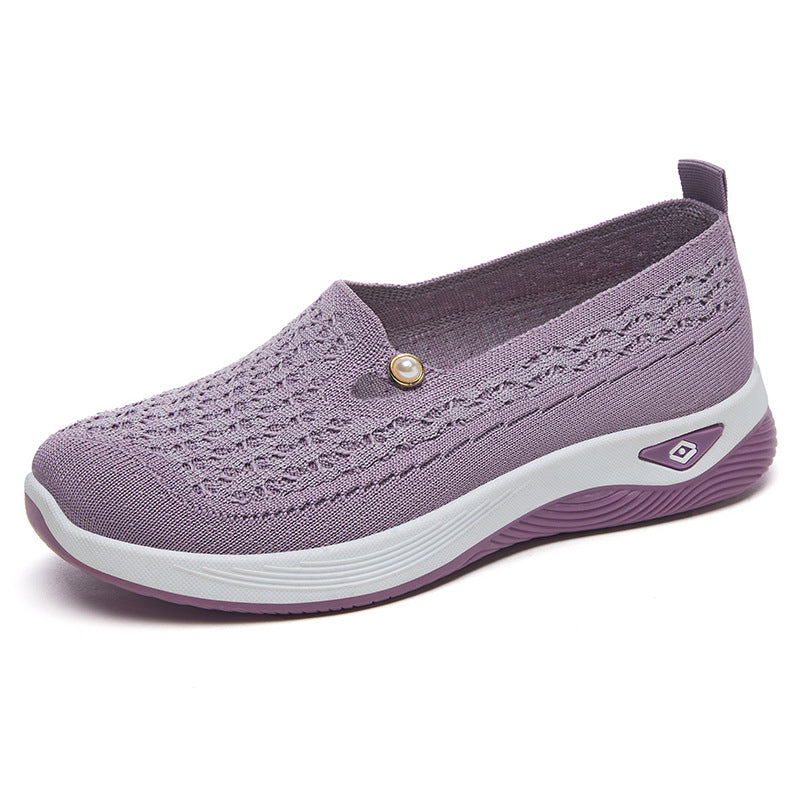 Zapatos todas las mujeres toman un nuevo zapato de tela de primavera, zapatos de madre ligeros 2025