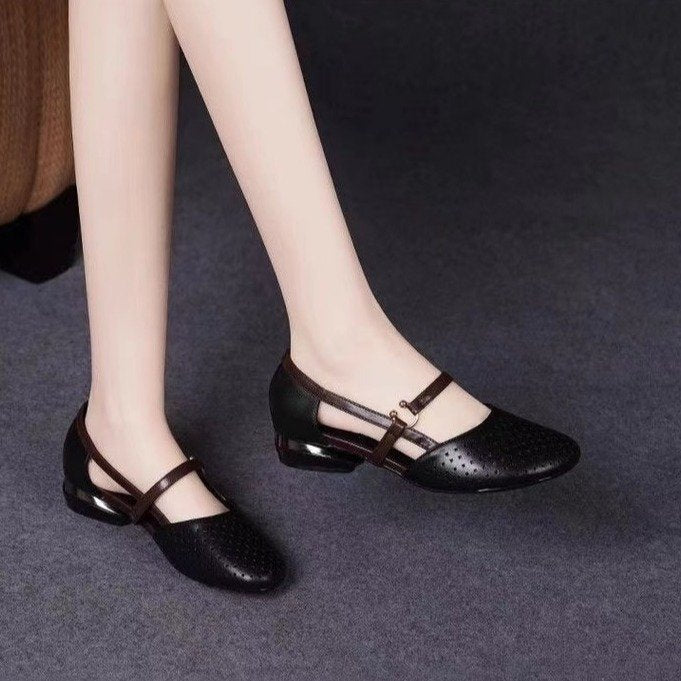 Sandalias de tacón alto sandalias huecas de verano 2025 para mujeres