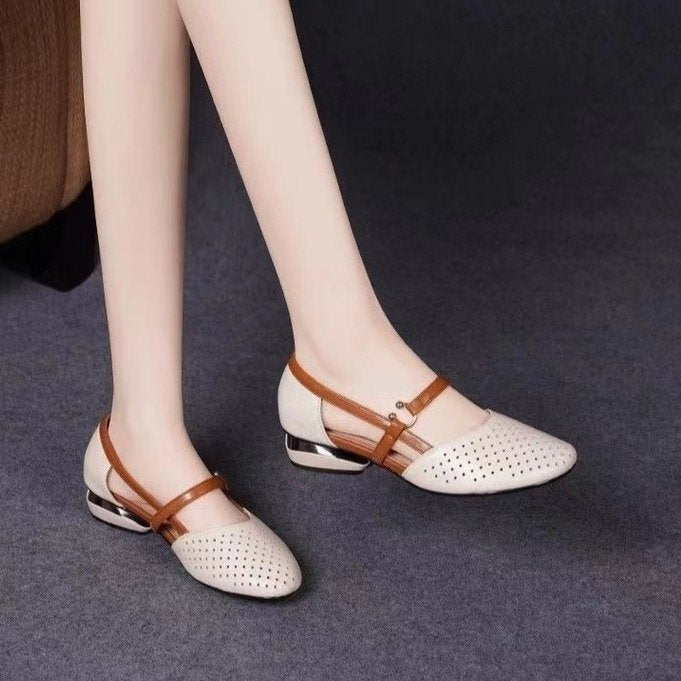 Sandalias de tacón alto sandalias huecas de verano 2025 para mujeres
