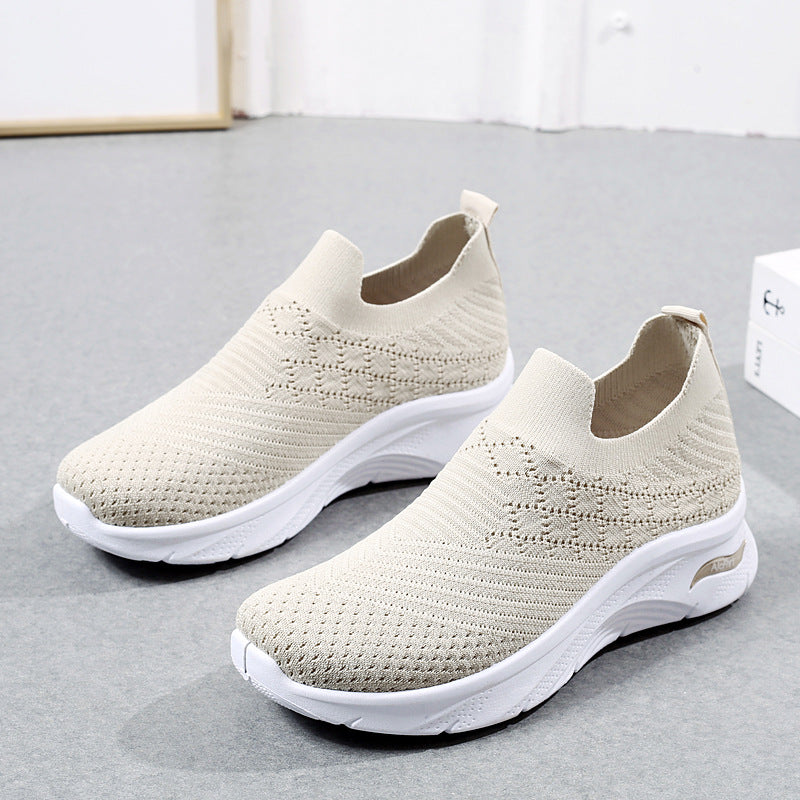2025 Zapatos de madre de malla con suela blanda