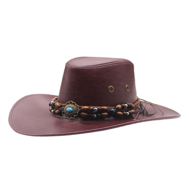 Sombrero vaquero occidental mujer sombrero de sombra de alero grande sombrero de Caballero de montañismo al aire libre hombre