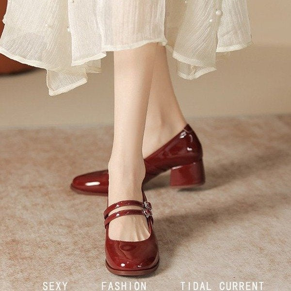 Sandalias de tacón alto para mujeres (rojo)