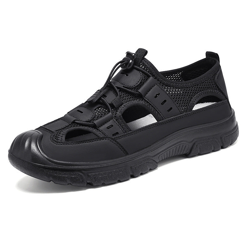 Zapatos Hombres sandalias transpirables en verano, zapatos de red, zapatos casuales, zapatos de padre de mediana edad y ancianos