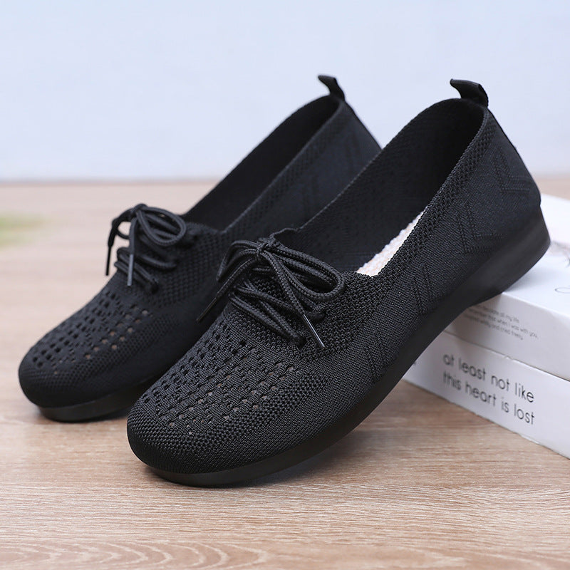 Primavera y verano cómodos con zapatos para madres en verano transpirables y suelas suaves 2025