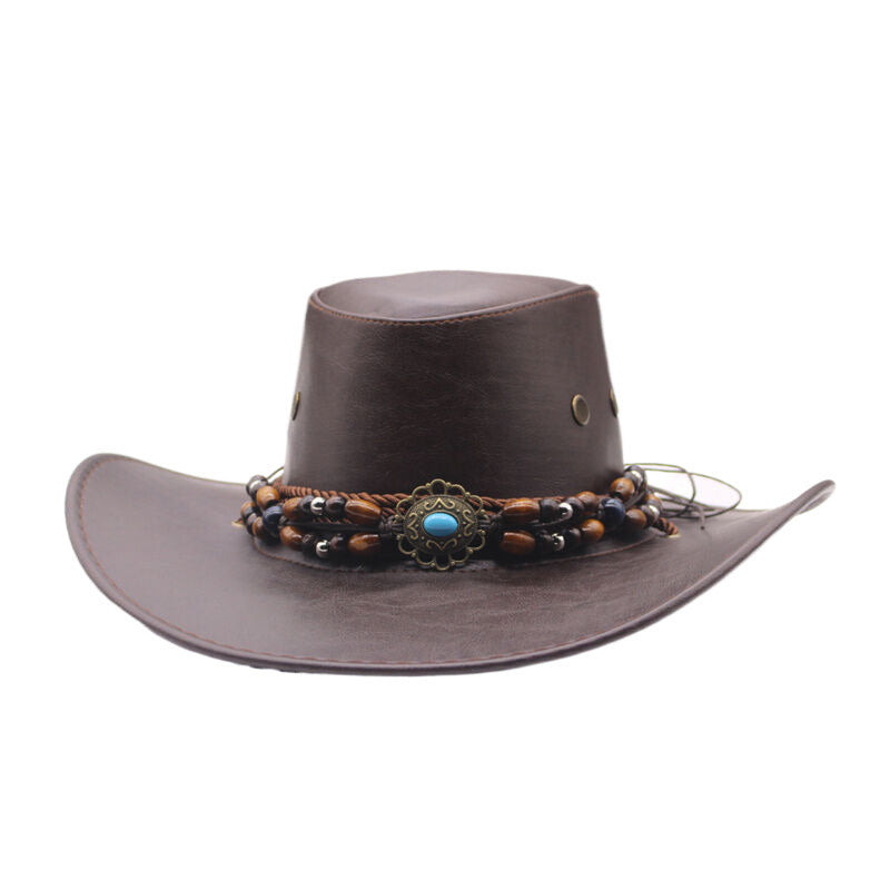 Sombrero vaquero occidental mujer sombrero de sombra de alero grande sombrero de Caballero de montañismo al aire libre hombre