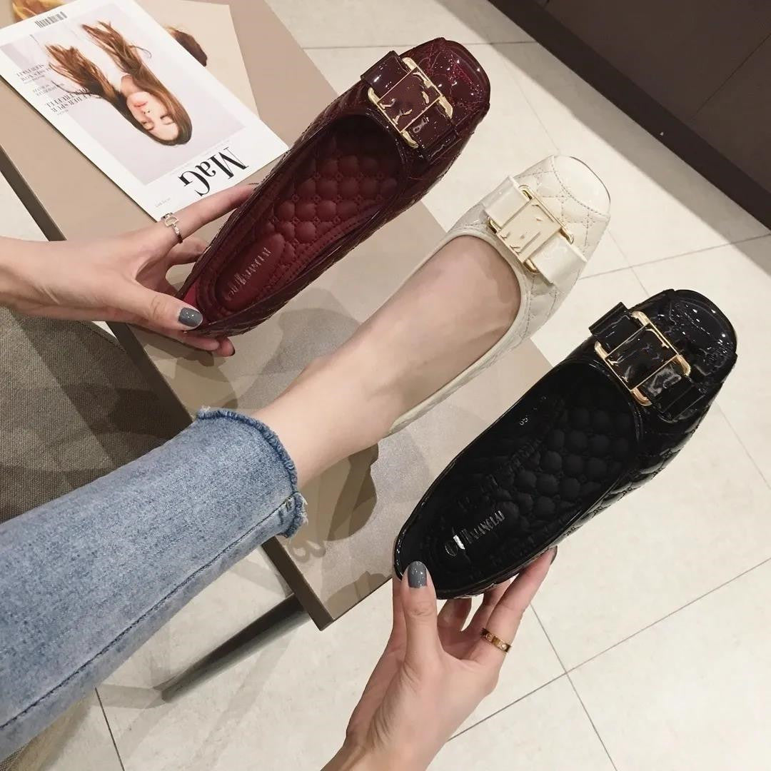 Primavera y otoño 2025 nuevos zapatos femeninos zapatos individuales de laca