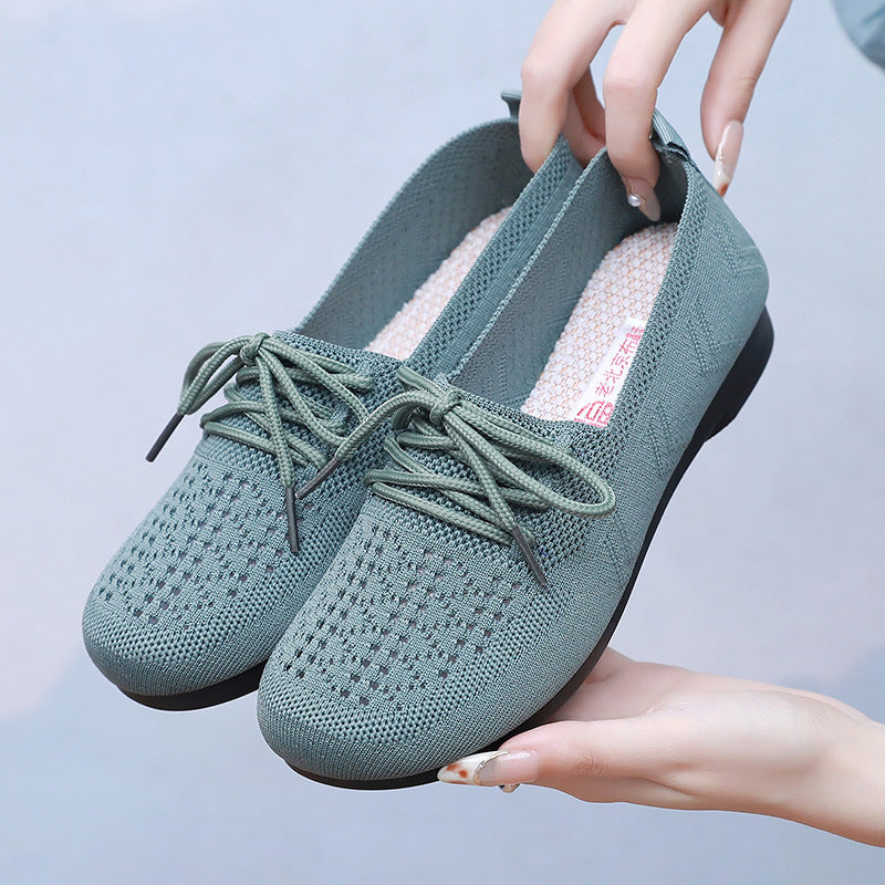 Primavera y verano cómodos con zapatos para madres en verano transpirables y suelas suaves 2025