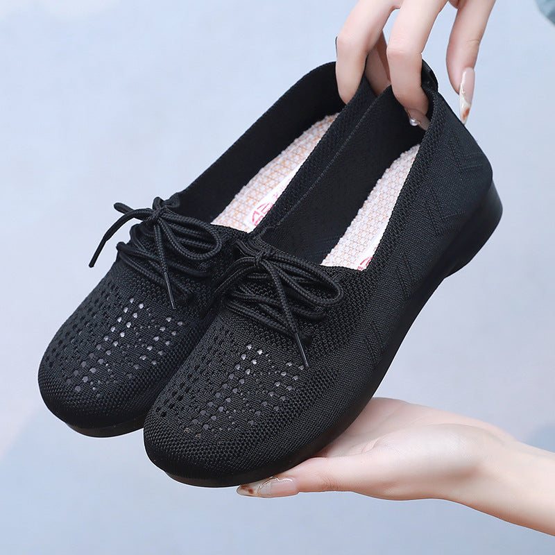 Primavera y verano cómodos con zapatos para madres en verano transpirables y suelas suaves 2025