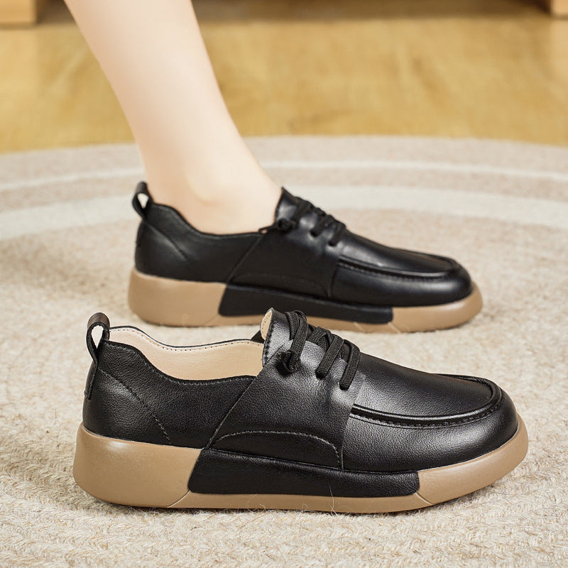 Zapatos planos de piel cómodos retro