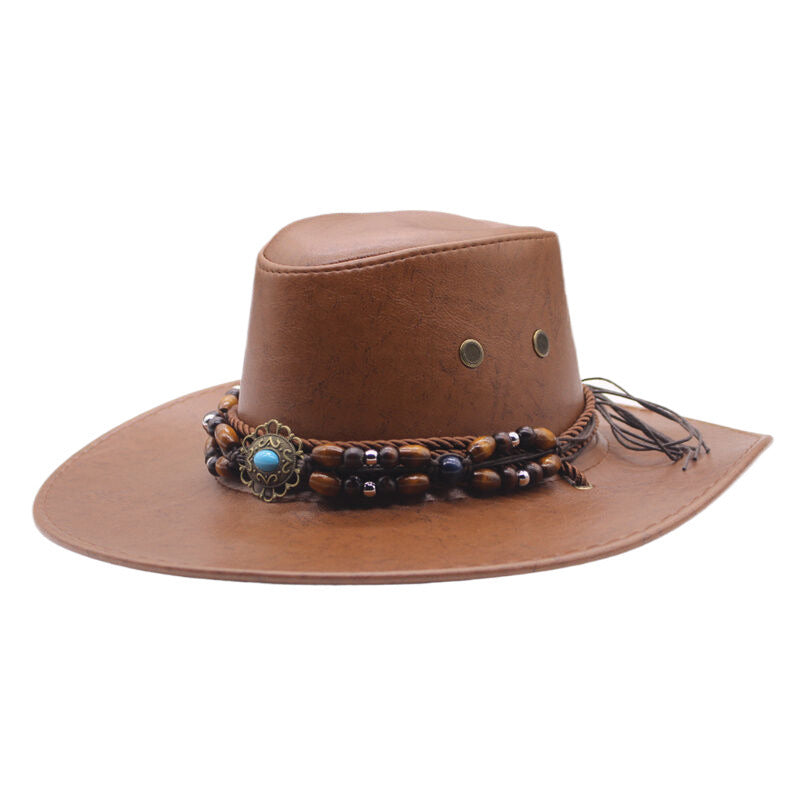 Sombrero vaquero occidental mujer sombrero de sombra de alero grande sombrero de Caballero de montañismo al aire libre hombre