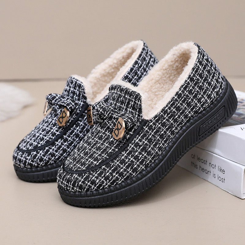 Zapatos planos de algodón cálido y elegantes