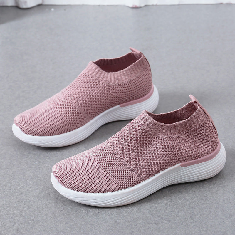Zapatos mujer 2025 nuevo tejido volador red superficie calcetines zapatos casuales