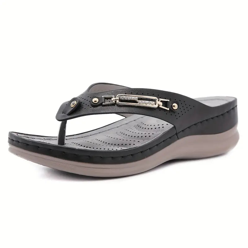 Chanclas con tacón de cuña para mujer
