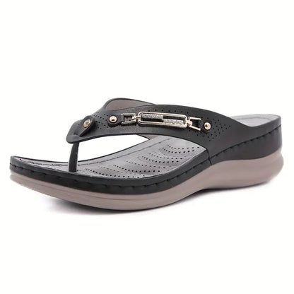 Chanclas con tacón de cuña para mujer