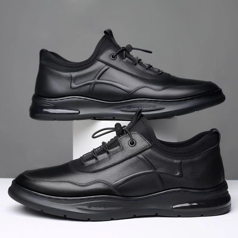 Nuevos zapatos de negocios de cuero transpirables para hombre.