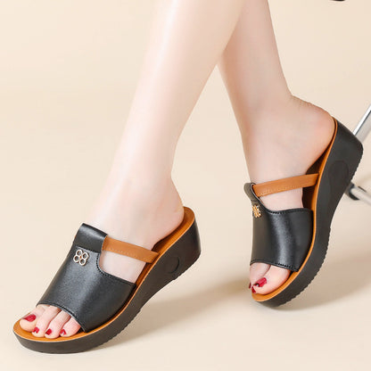 Sandalias de cuña con diseño hueco para mujer