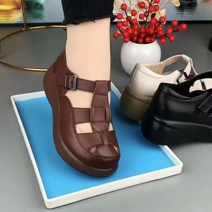 Sandalias romanas de suela gruesa con plataforma
