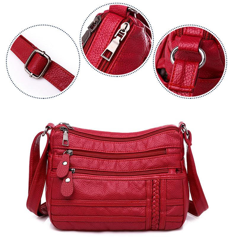 Bolso bandolera de piel lavada suave