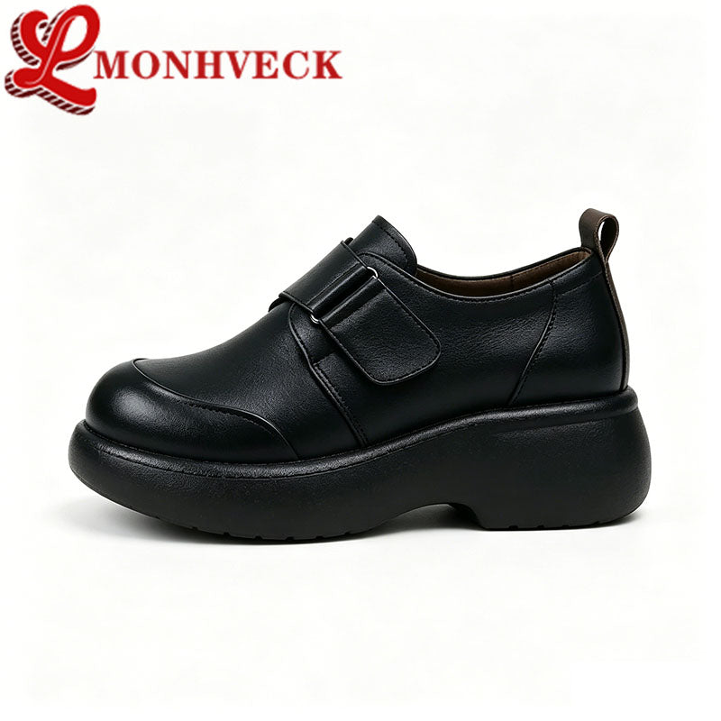 Zapatos de tacón de cuña con plataforma (piel auténtica)