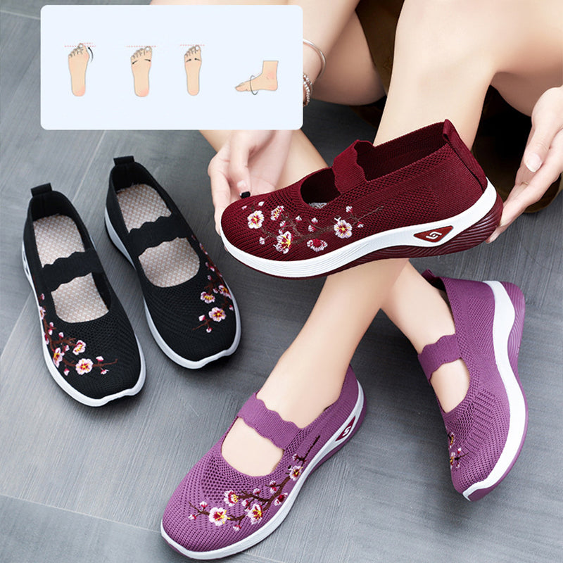 Zapatos estampado floreado para mujer, ligeros y cómodos