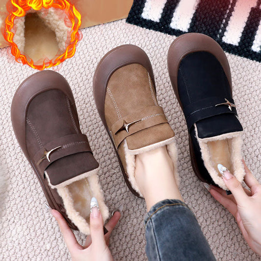 Botas de algodón informales sin cordones de invierno