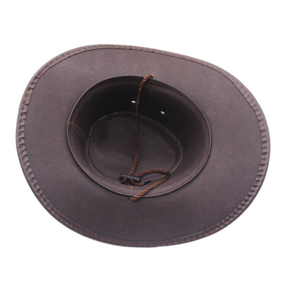 Sombrero vaquero occidental mujer sombrero de sombra de alero grande sombrero de Caballero de montañismo al aire libre hombre