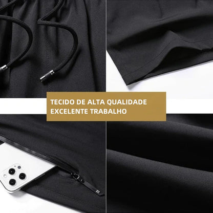 Shorts masculinos plus size de seda gelada — COMPRE 1 E GANHE 1 GRÁTIS