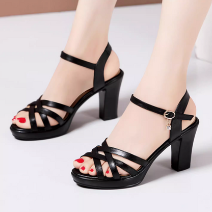Tacones de bloque medio de moda